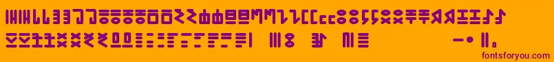 More about GENР RICA PRIMITIVA 01 Font GENР RICA PRIMITIVA 01 Font – Purple Fonts on Orange Background